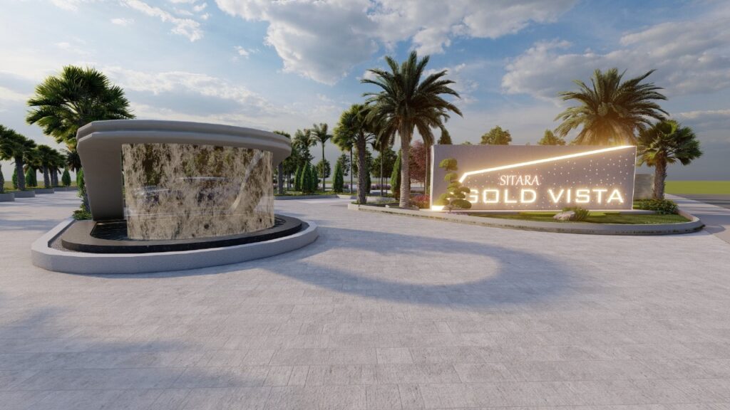"Sitara Gold Vista Lahore landscape concept – elegant green space planning for residential development"