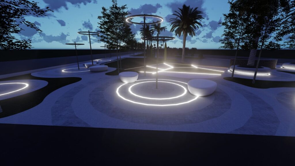 "Icon Valley Phase 2 Lahore – modern green space planning in a commercial setting"