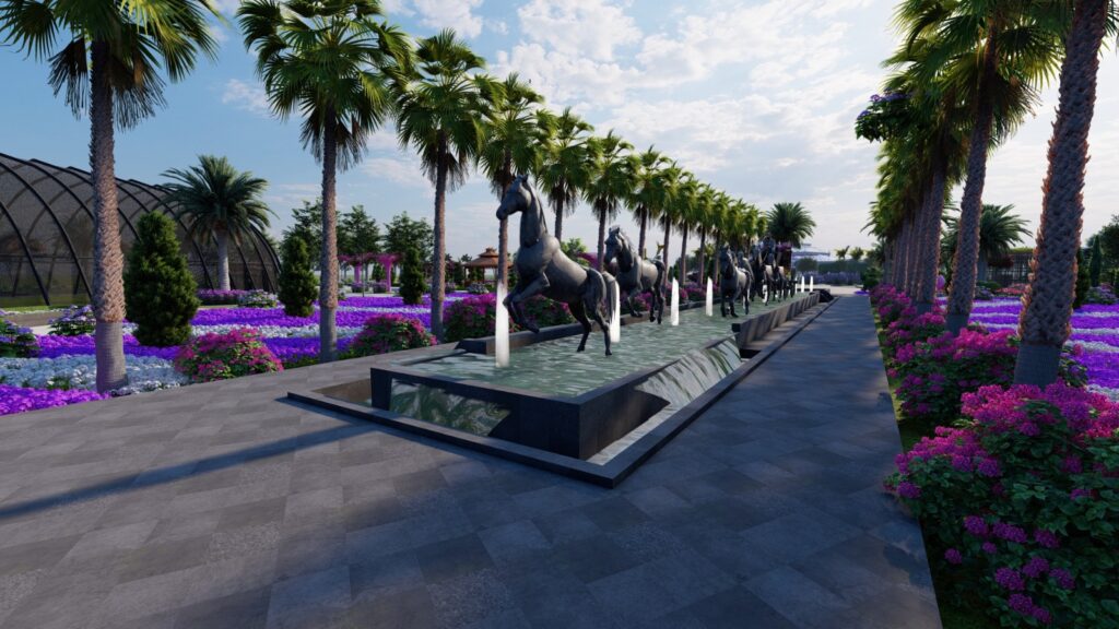 "Zoo and park landscape layout – strategic plantation and open green zones at PHA facility"