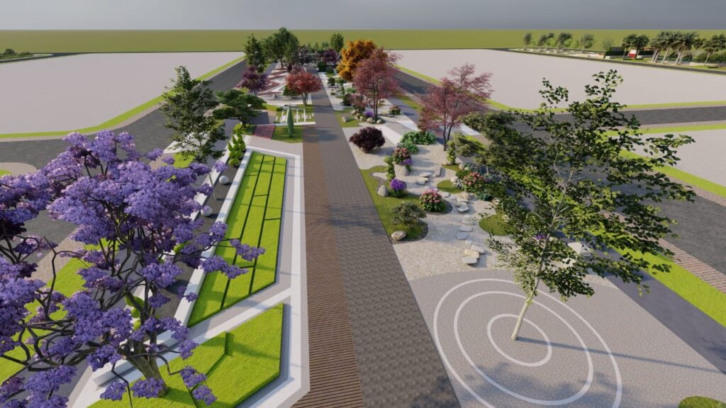 "Urban landscape development at Sitara Green City Faisalabad – sustainable residential green space design"