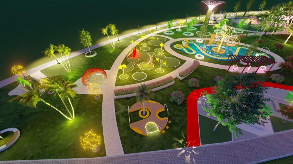 "Glow Park Sargodha – public park landscape featuring thematic lighting and garden elements"