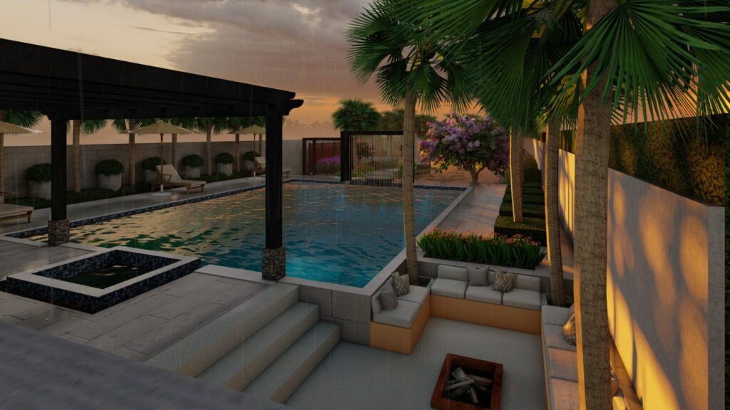 Elegant front yard landscaping for a 2 Kanal home in Lahore