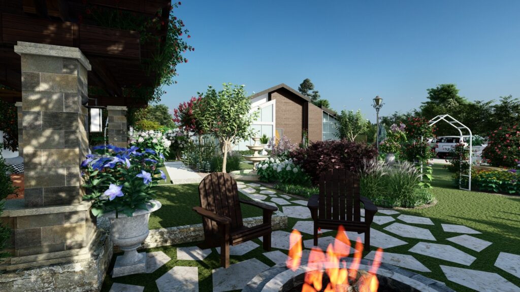 Native plantation and edible garden planning at permaculture farm