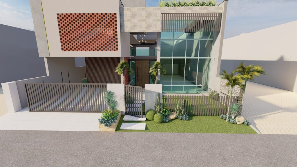 Backyard design for Dream Gardens Lahore 1 Kanal property with modern minimalist landscape features