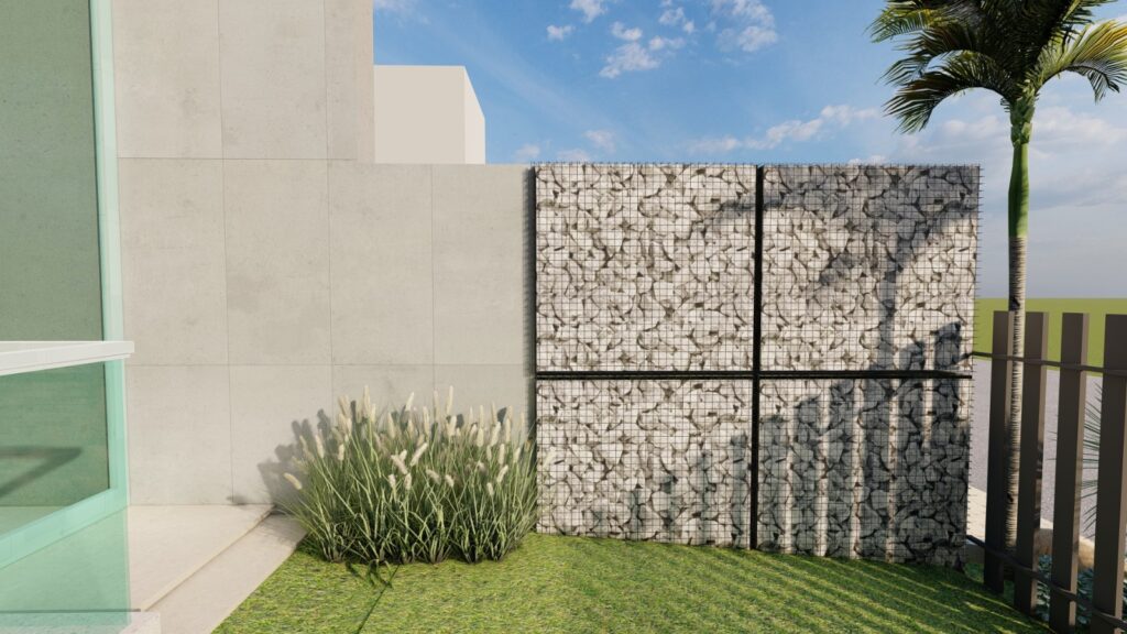Front yard minimalist concept for Dream Gardens Lahore 1 Kanal residence with simple plant palette
