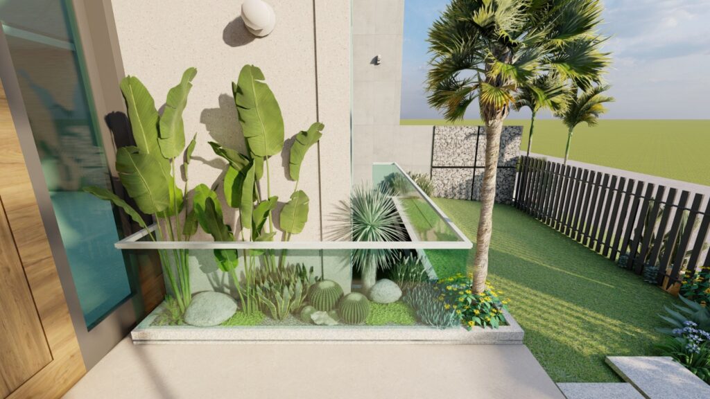 Low-maintenance landscape for 1 Kanal Dream Gardens Lahore home with sleek hardscape and softscape blend