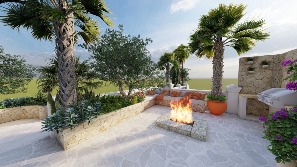 Sher Bagla rooftop terrace transformed into a lush Mediterranean garden