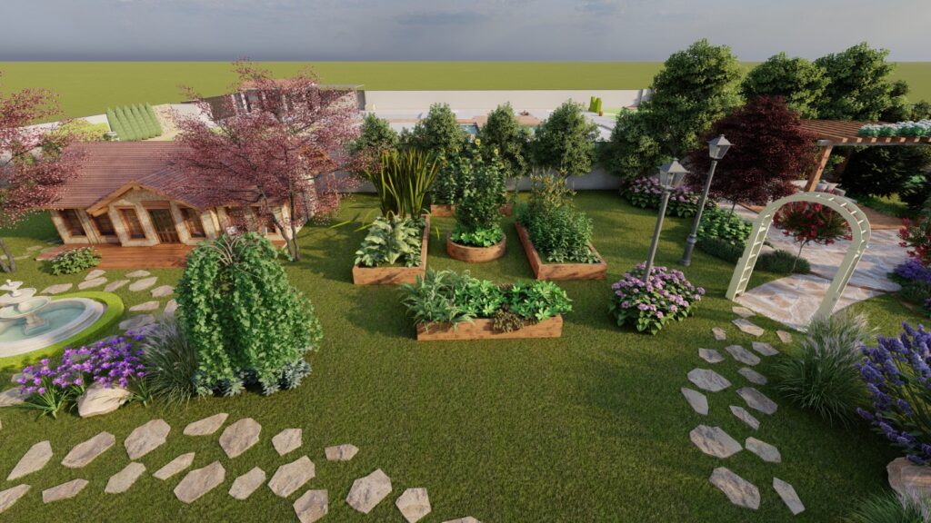 Colorful perennial flowers in English cottage garden – Islamabad home