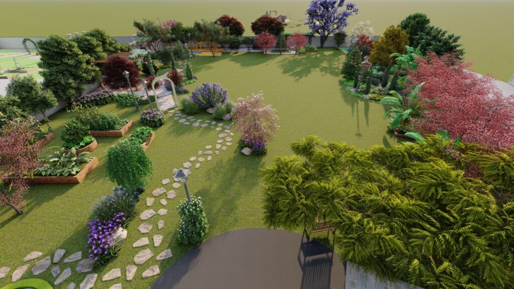 English cottage garden design at Mr. Haseeb’s residence in Islamabad