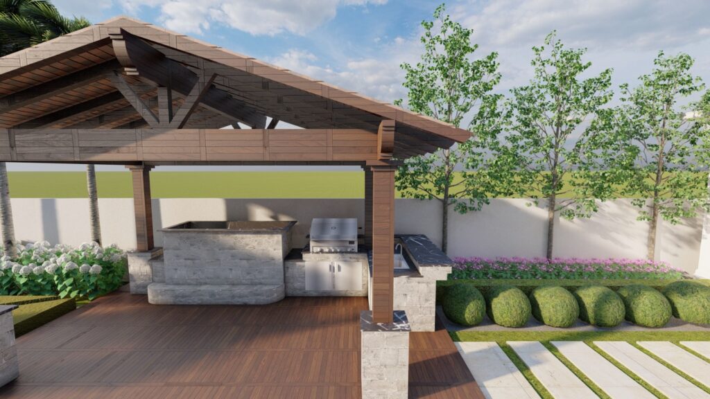 Symmetrical landscape design with Mediterranean plants – Faisal Rasul project