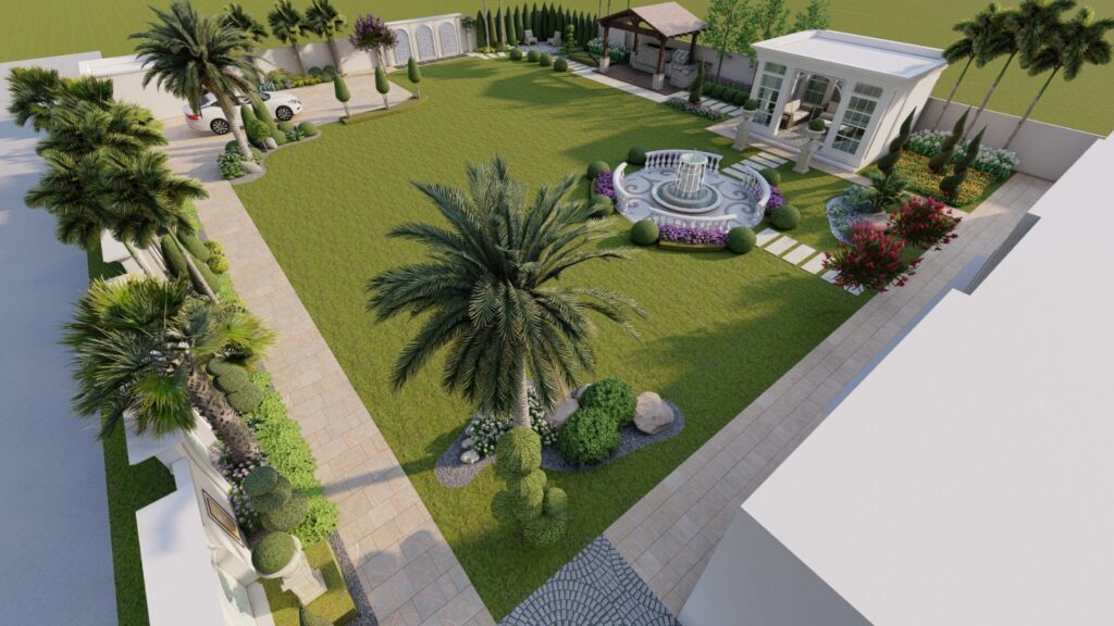 Elegant Classical Spanish garden layout at Faisal Rasul 3 Kanal residence