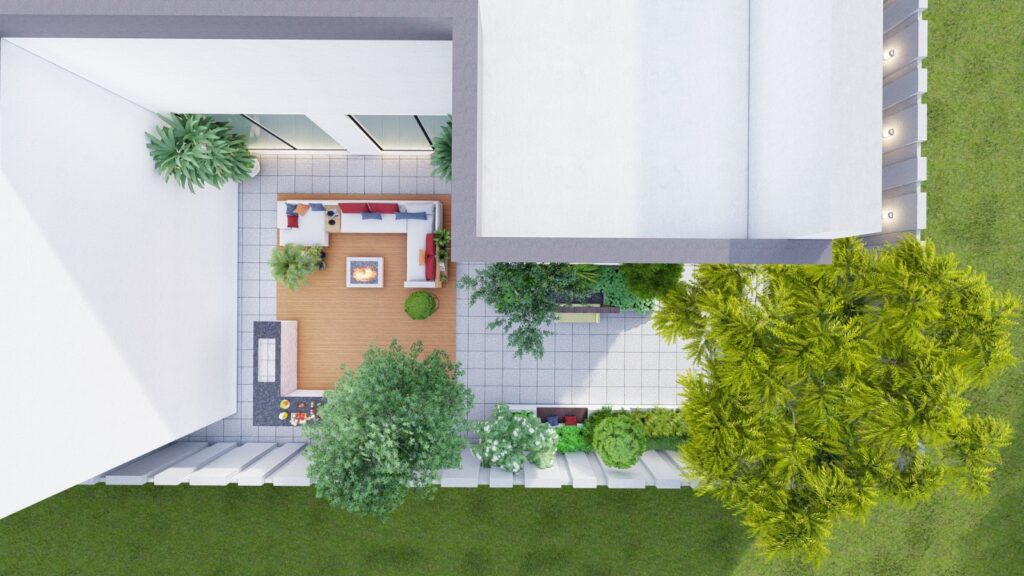 Modern residential landscape design at Mr. Shafique’s DHA 2 Islamabad home