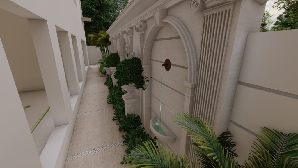 Pathways and flower beds in Mrs. Sara Zeeshan's landscape design