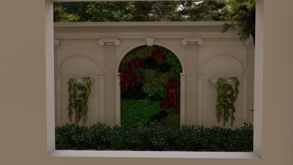 Lawn and plant arrangement in residential garden for Mrs. Sara Zeeshan