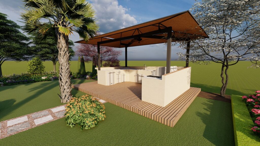 Garden beds with mix of native and exotic species at Farmhouse 1