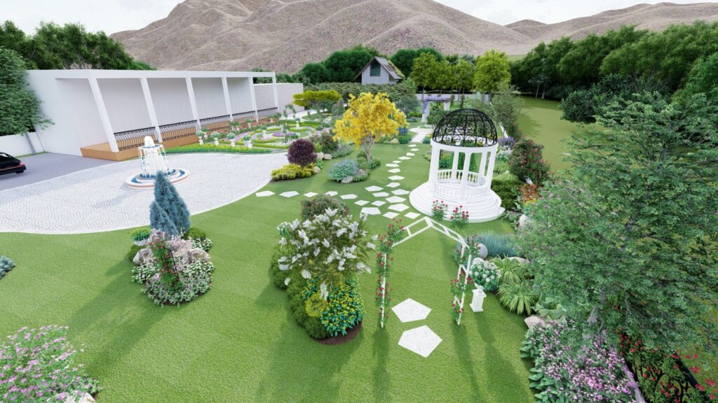 Detailed landscape architecture in Mr. SM Tariq’s Lake City homestead