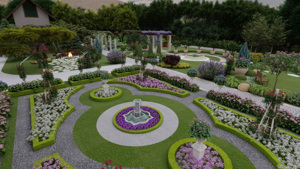 Elegant commercial landscape design at Mr. SM Tariq’s Lake City property