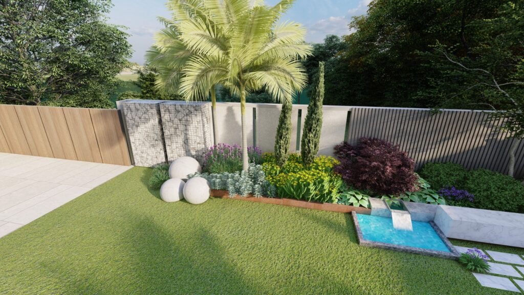 Stylish modern outdoor space featuring manicured lawns – SRDW project