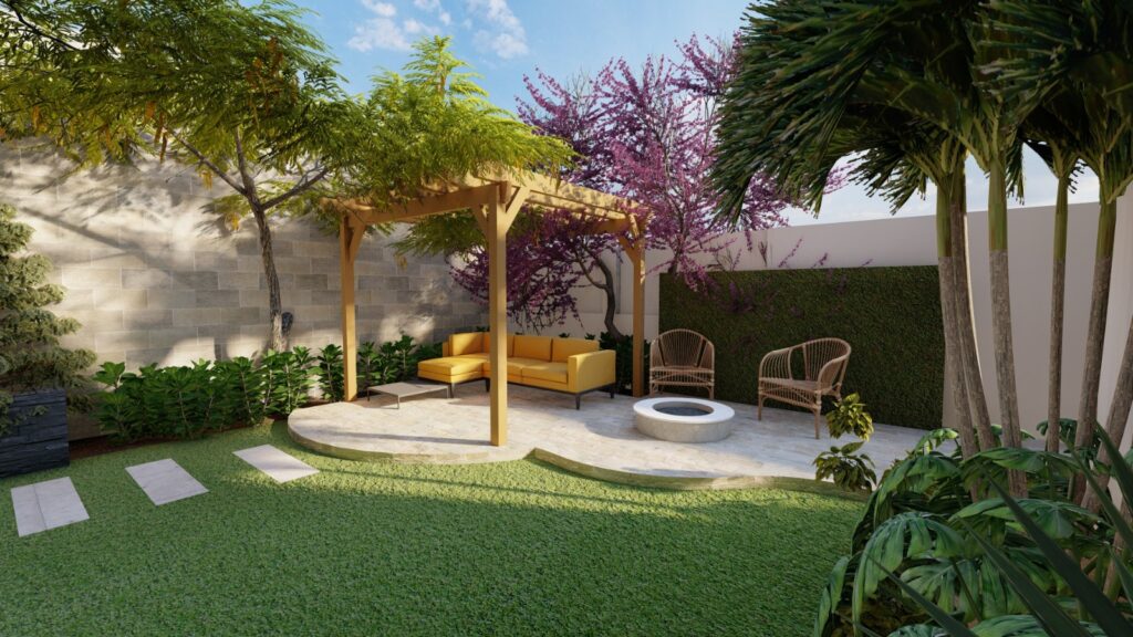 Modern tropical landscape design at 141 PH 7 Islamabad residence