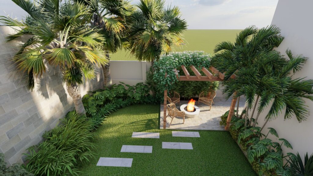 Creative tropical landscaping for modern home in PH 7 Islamabad