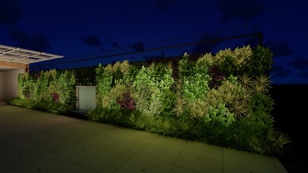 Space-saving vertical garden design at ZRK building Islamabad