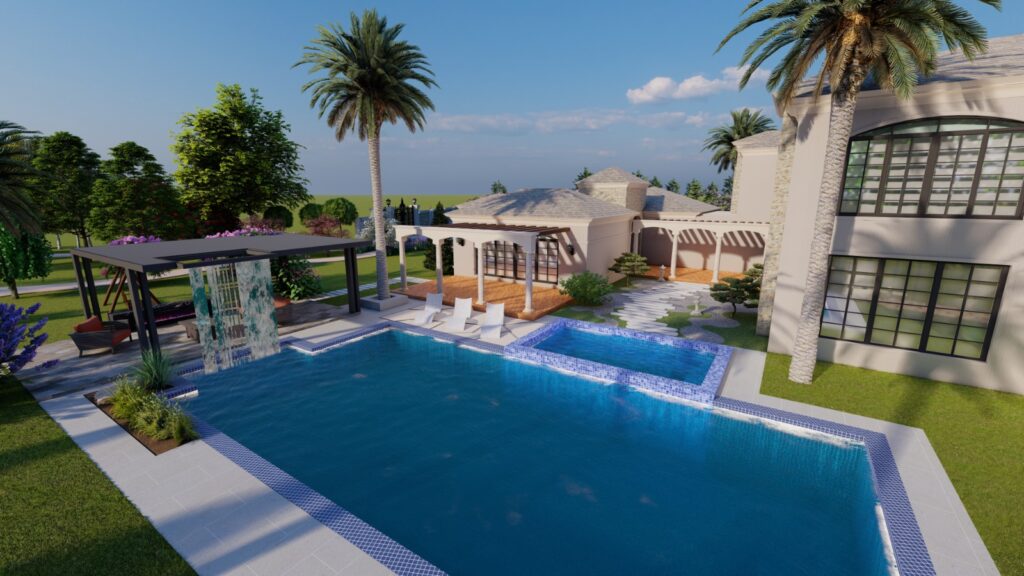 Vintage garden seating surrounded by seasonal blooms at English-style farmhouse