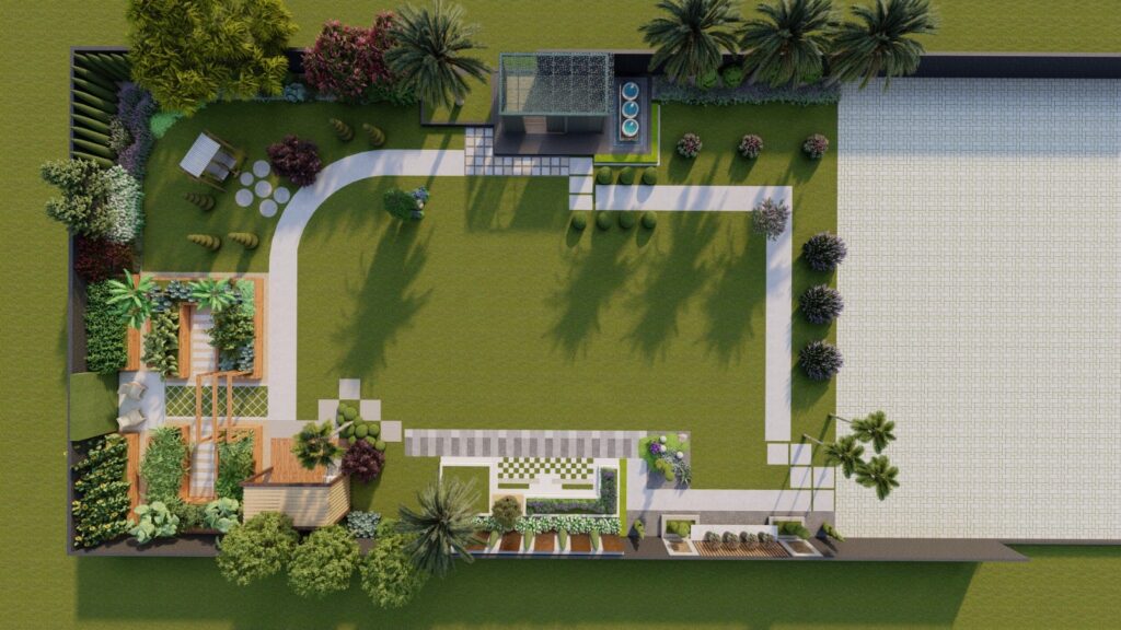 Sleek boundary plantation and hedging for Globe Estate landscape design