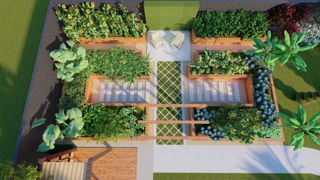 Modern landscape design at Globe Estate Residential with clean lines and structured planting