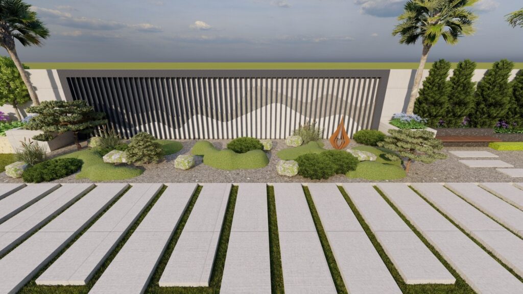 Modern residential landscape design at Mr. Jawad’s home in Lahore