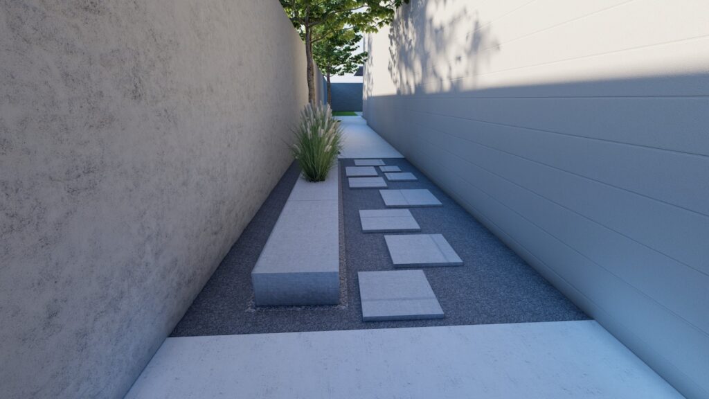 Minimalist front lawn landscaping for Mr. Jawad’s residence in Lahore