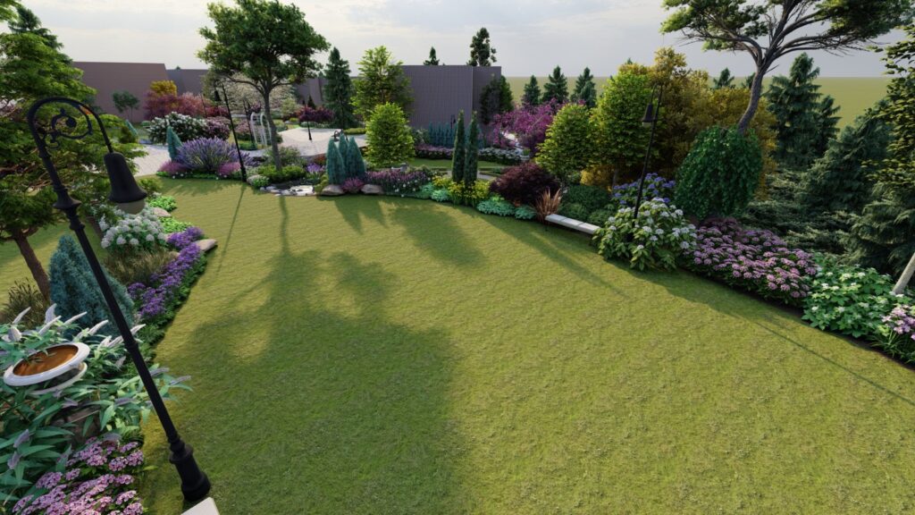 Sher Bagla English garden design with vintage textures and natural greenery