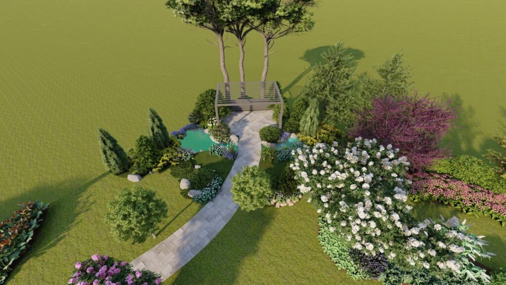 Customized backyard landscaping at Mr. Umair's house in Gulberg Greens