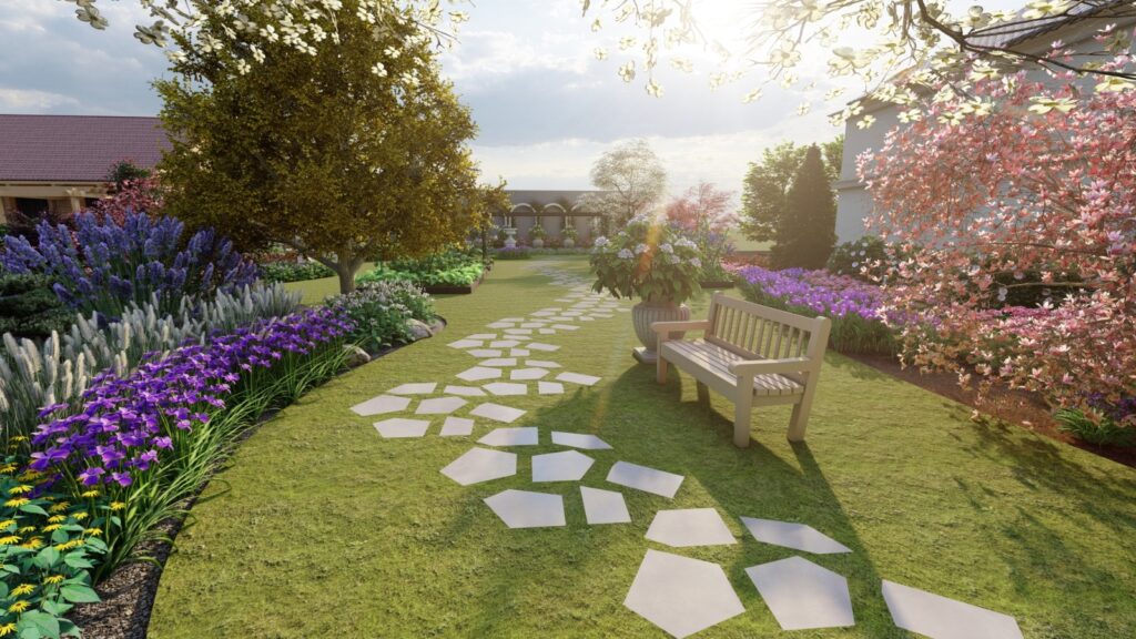 Modern greenery arrangement in residential landscape for Mr. Umair