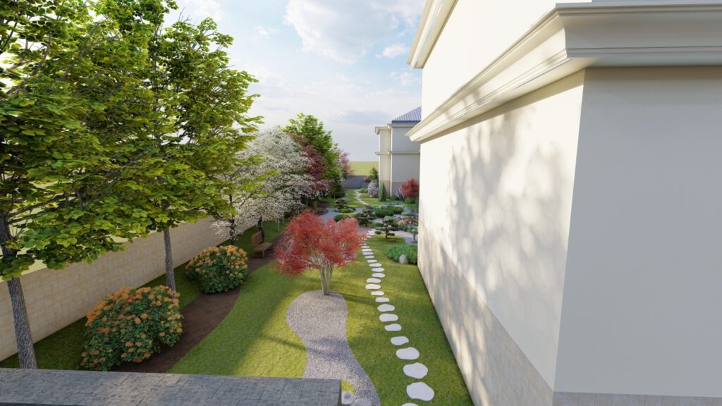 Residential garden landscape design at Mr. Umair's home in Gulberg Greens