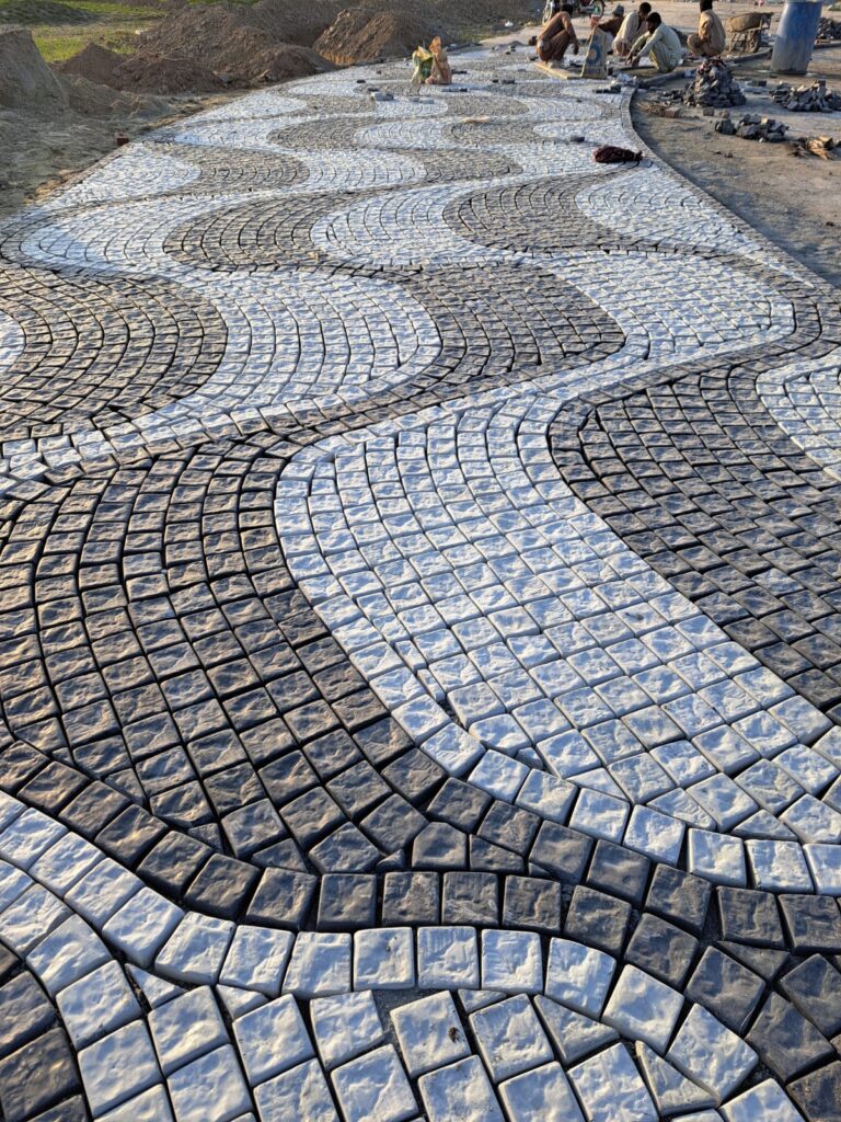 Commercial landscape execution at Icon Valley Phase 2 showcasing modern garden layout